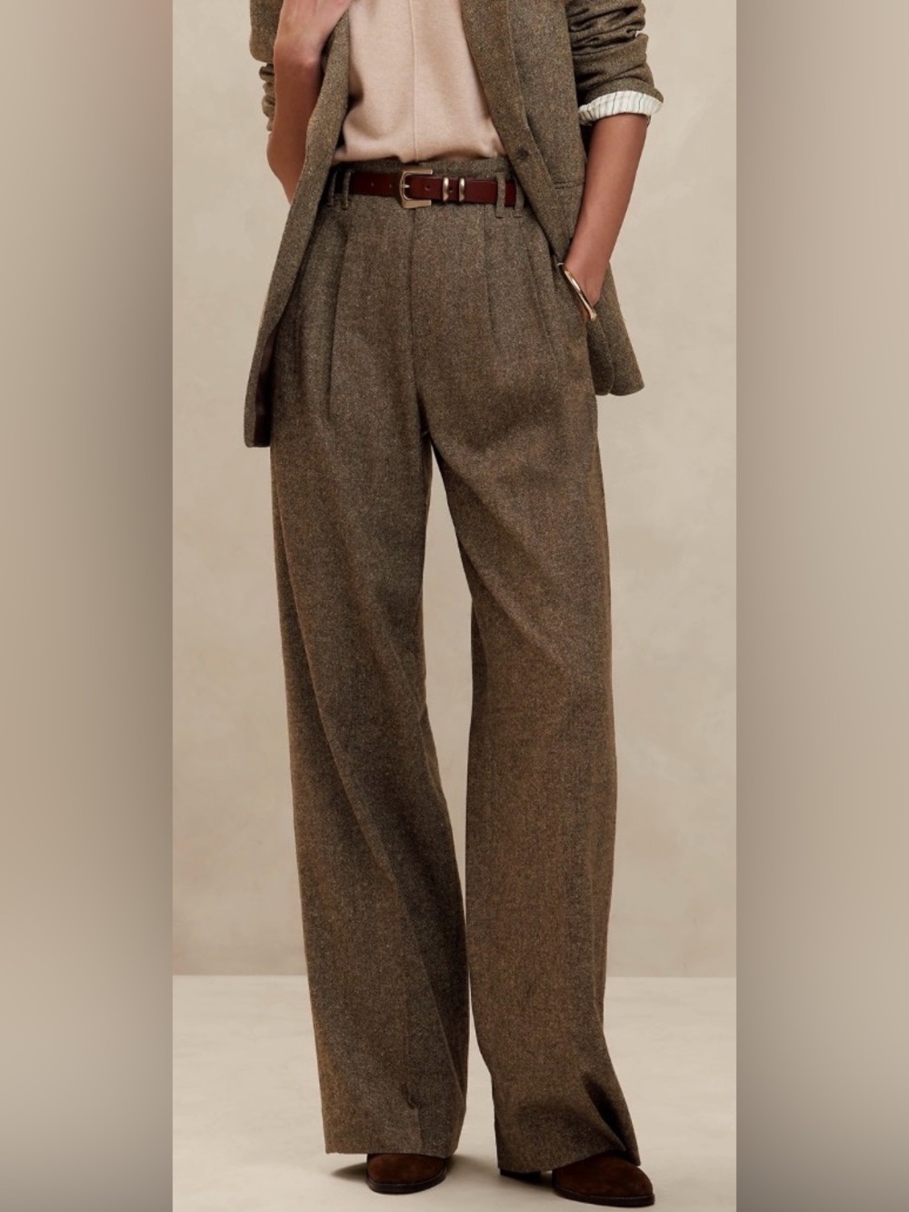 Banana Republic High Rise Donegal Wide Straight Pants